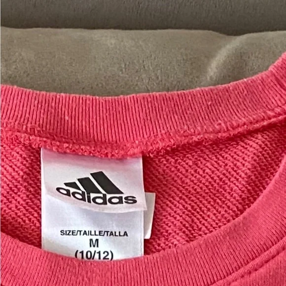 Girls Kids Pink Adidas Pullover - Picture 4 of 4